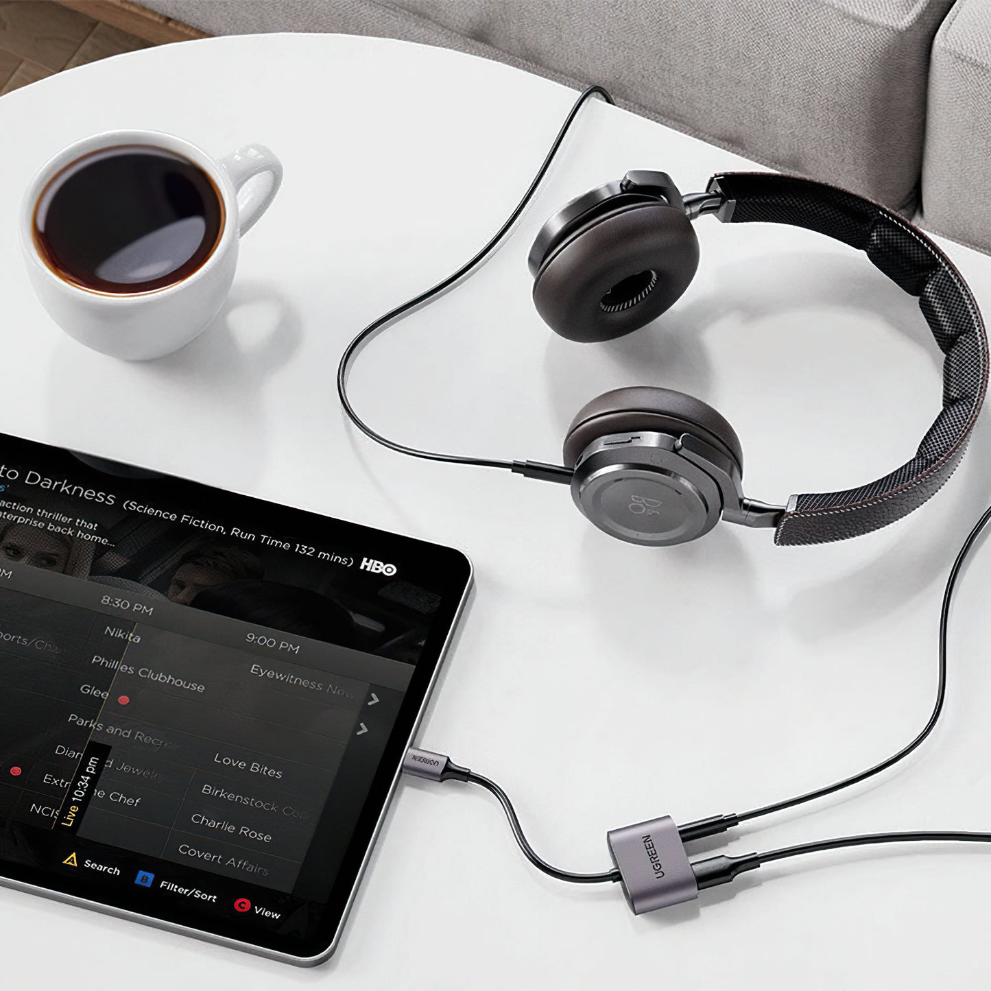 Audio Adapter USB-C - 3.5mm / USB-C UGREEN CM231, Sivi