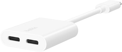 USB-C - USB-C / USB-C Belkin RockStar audio adapter, bijela F7U081btWH