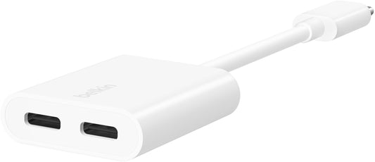 USB-C - USB-C / USB-C Belkin RockStar audio adapter, bijela F7U081btWH