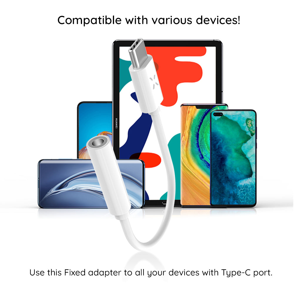 Audio adapter USB-C - 3.5mm Fixed, Bijeli