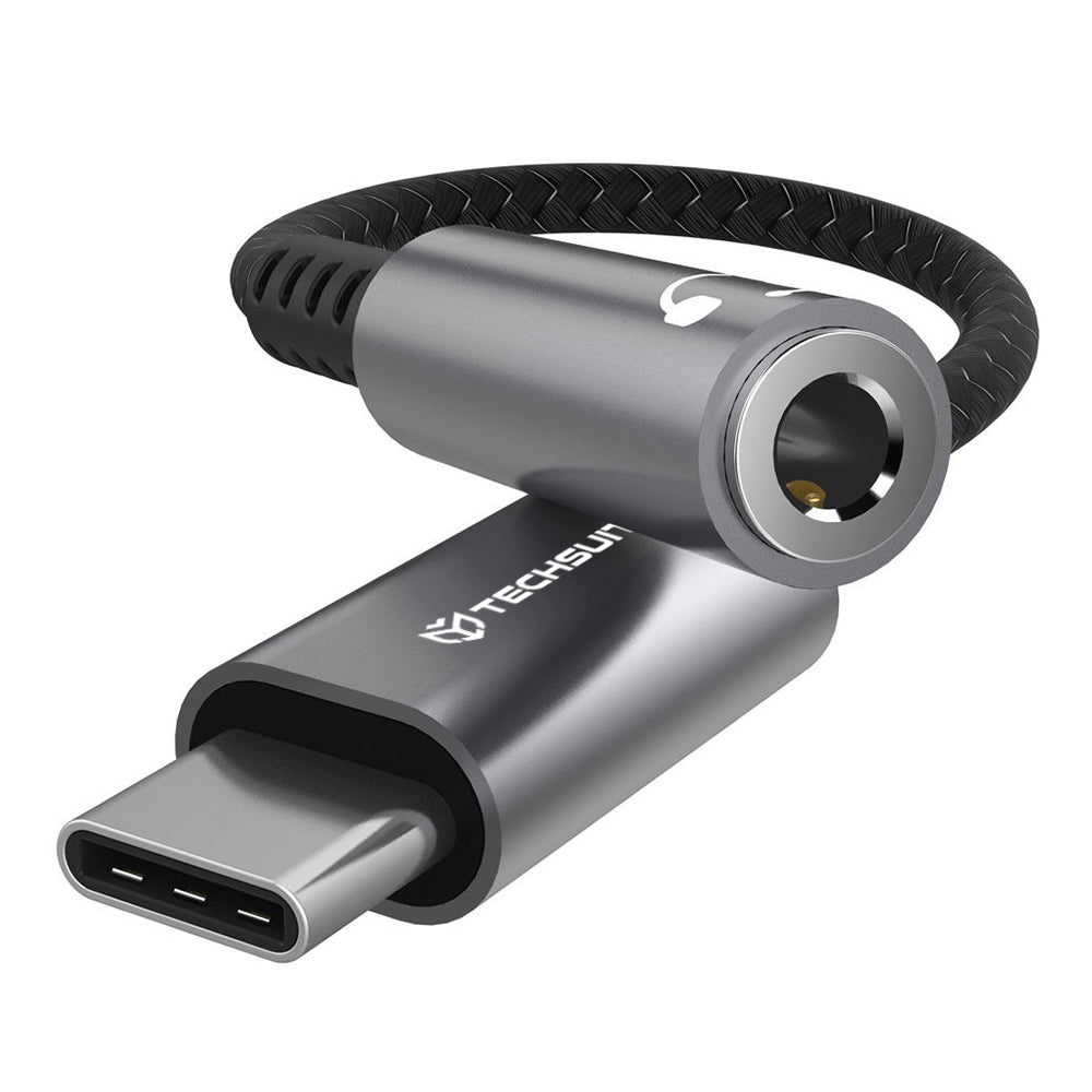 Audio adapter USB-C - 3.5mm Techsuit AC14 SonicPiX, Sivi
