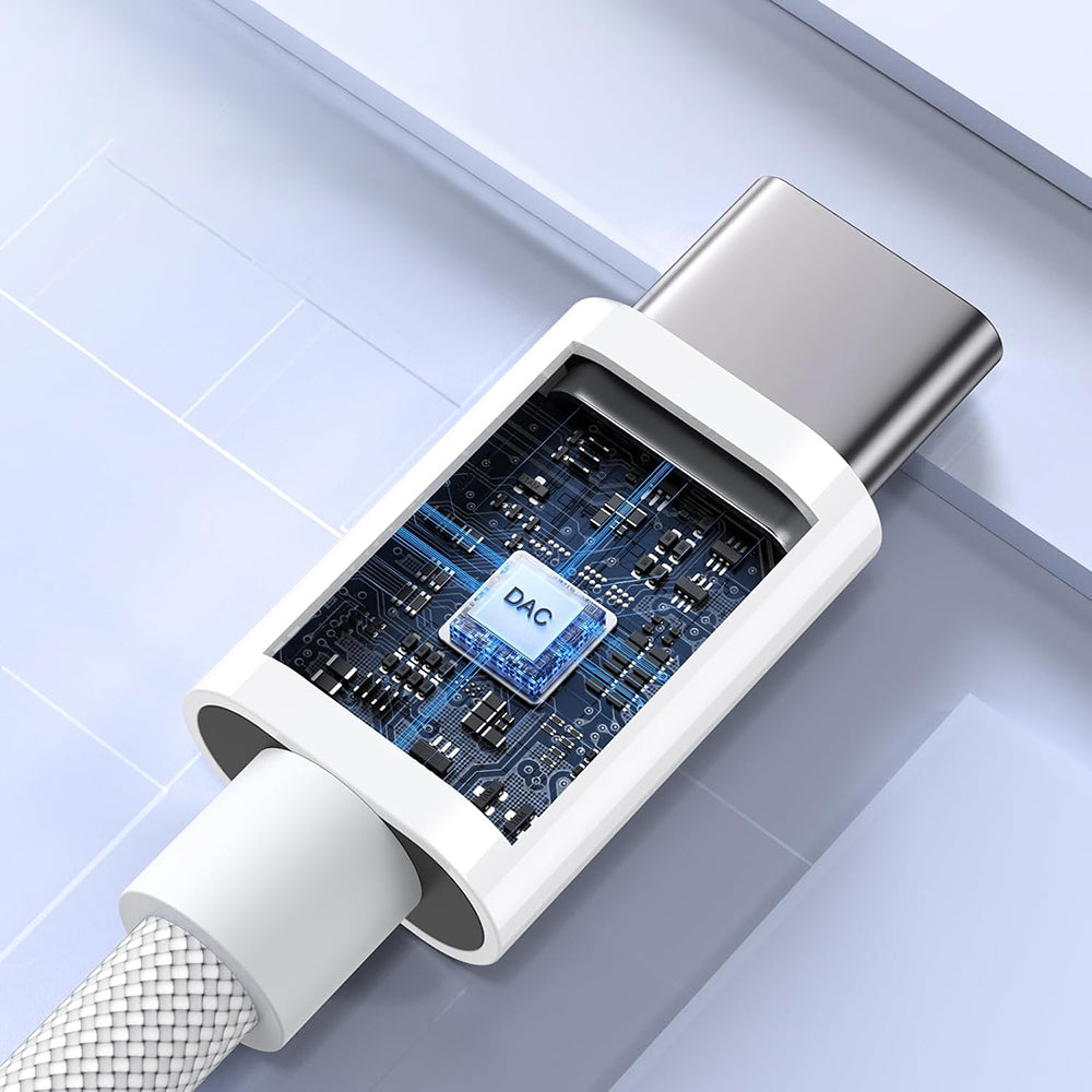 Audio adapter USB-C - 3.5mm Techsuit AC18 MusicBox, Bijeli, Set 2 komada