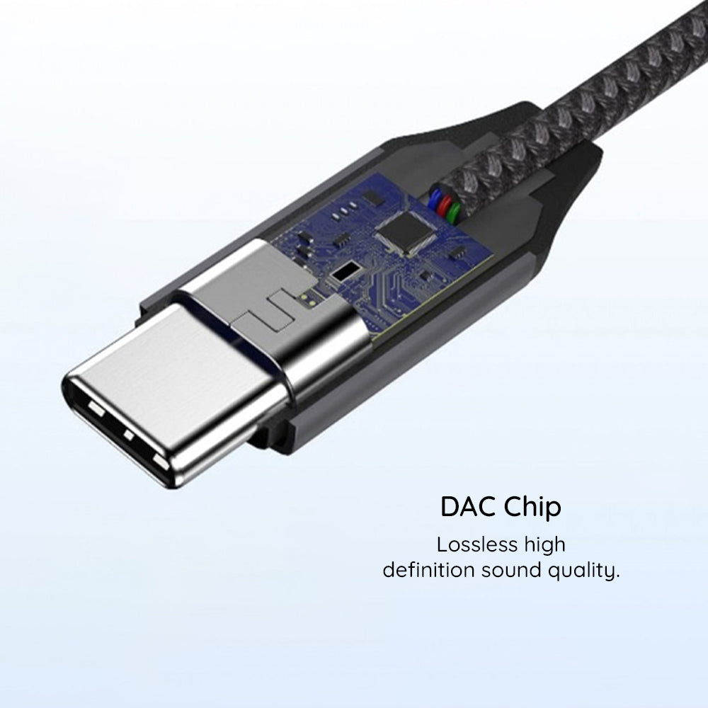 Audio adapter USB-C - 3.5mm Techsuit AC8 MusicDox, Sivi