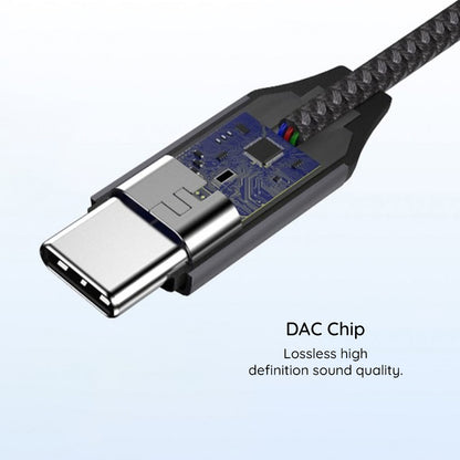 Audio adapter USB-C - 3.5mm Techsuit AC8 MusicDox, Sivi