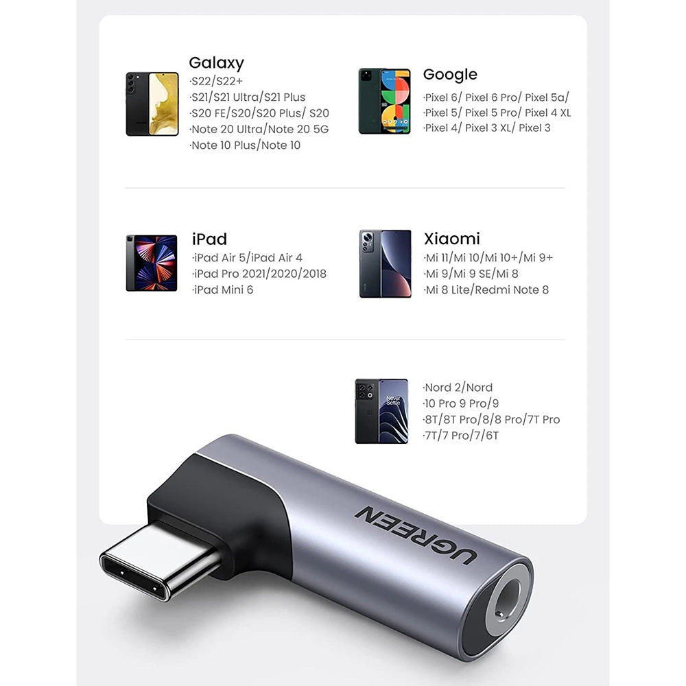 Audio adapter USB-C - 3.5mm UGREEN CM460 (20194) Kutni, Sivi