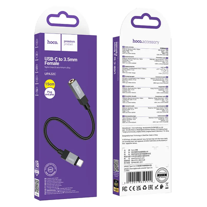 USB-C audio adapter - 3.5mm HOCO UPA32C, Crna