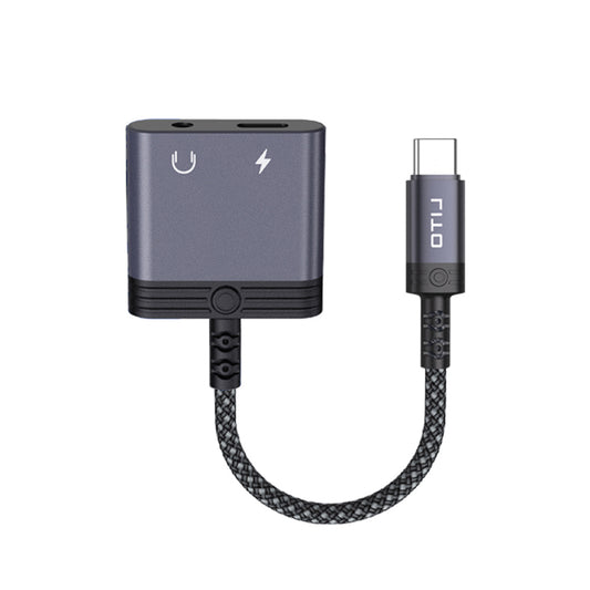 Audio adapter USB-C - USB-C / 3.5mm Lito LA04T, Crni
