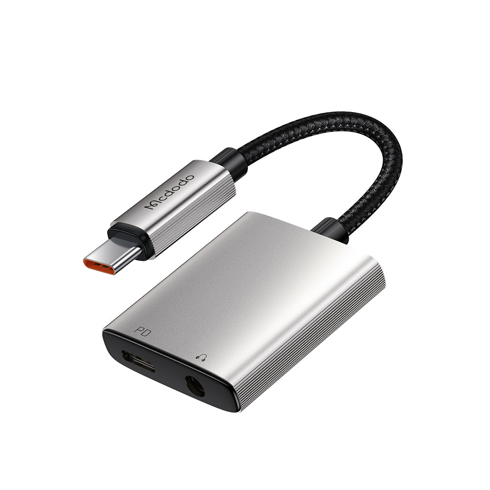 Audio adapter USB-C - USB-C / 3.5mm McDodo CA-5050 Wales, Sivi