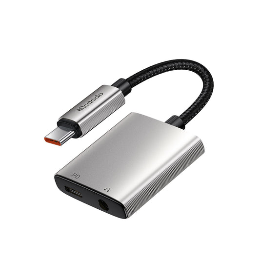 Audio adapter USB-C - USB-C / 3.5mm McDodo CA-5050 Wales, Sivi
