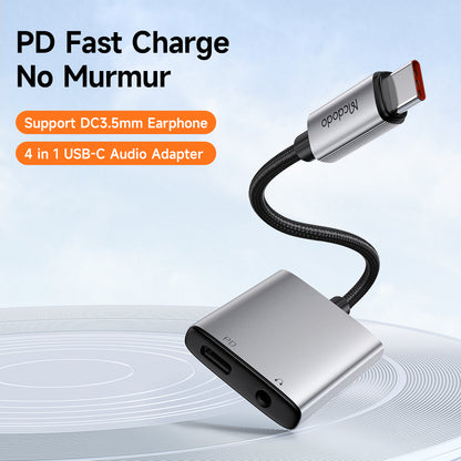 Audio adapter USB-C - USB-C / 3.5mm McDodo CA-5050 Wales, Sivi