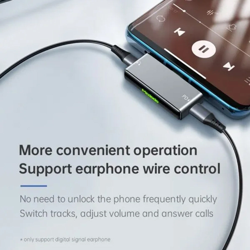 Audio adapter USB-C - USB-C / USB-C McDodo CA-7670, Crni