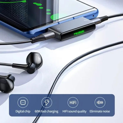 Audio adapter USB-C - USB-C / USB-C McDodo CA-7670, Crni