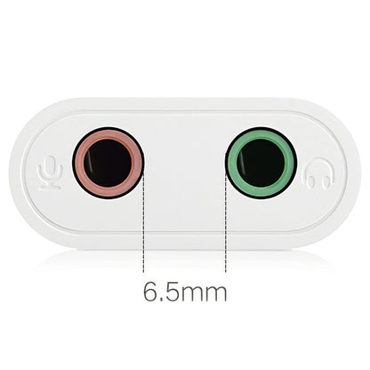 USB zvučna kartica UGREEN US205, 2 x Jack 3.5mm, Bijela