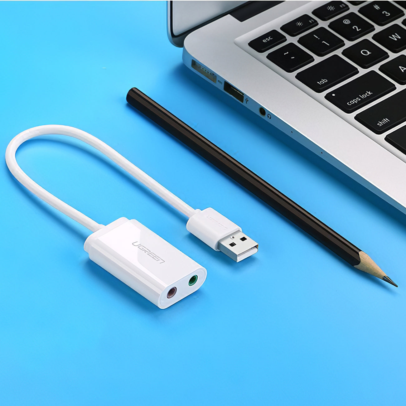 USB zvučna kartica UGREEN US205, 2 x Jack 3.5mm, Bijela