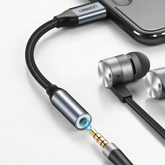Audio adapter USB-C - 3.5mm UGREEN AV142, Sivi