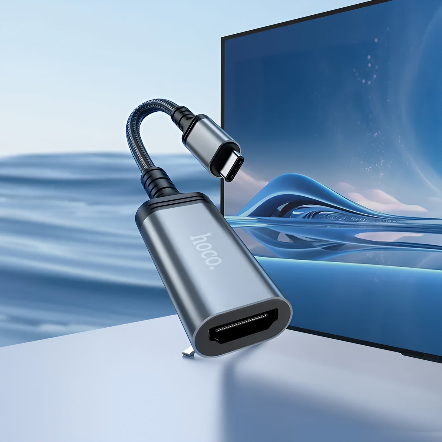 Audio i Video Adapter USB-C - HDMI HOCO UA43A, Sivi