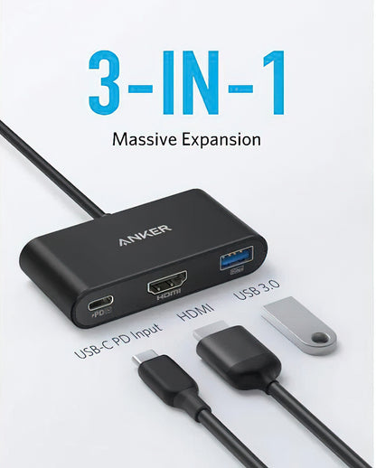 Audio i video adapter USB-C - USB-C / HDMI / USB-A Anker PowerExpand, Crni A8339HA1