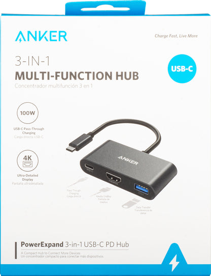 Audio i video adapter USB-C - USB-C / HDMI / USB-A Anker PowerExpand, Crni A8339HA1