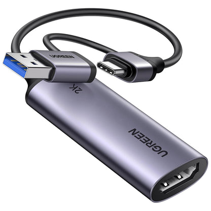 Audio i Video Adapter USB-A / USB-C - HDMI UGREEN CM629 (15389), Sivi