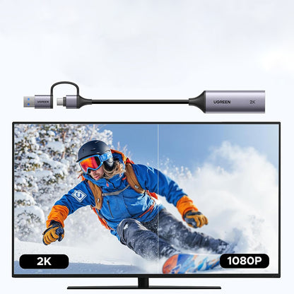 Audio i Video Adapter USB-A / USB-C - HDMI UGREEN CM629 (15389), Sivi