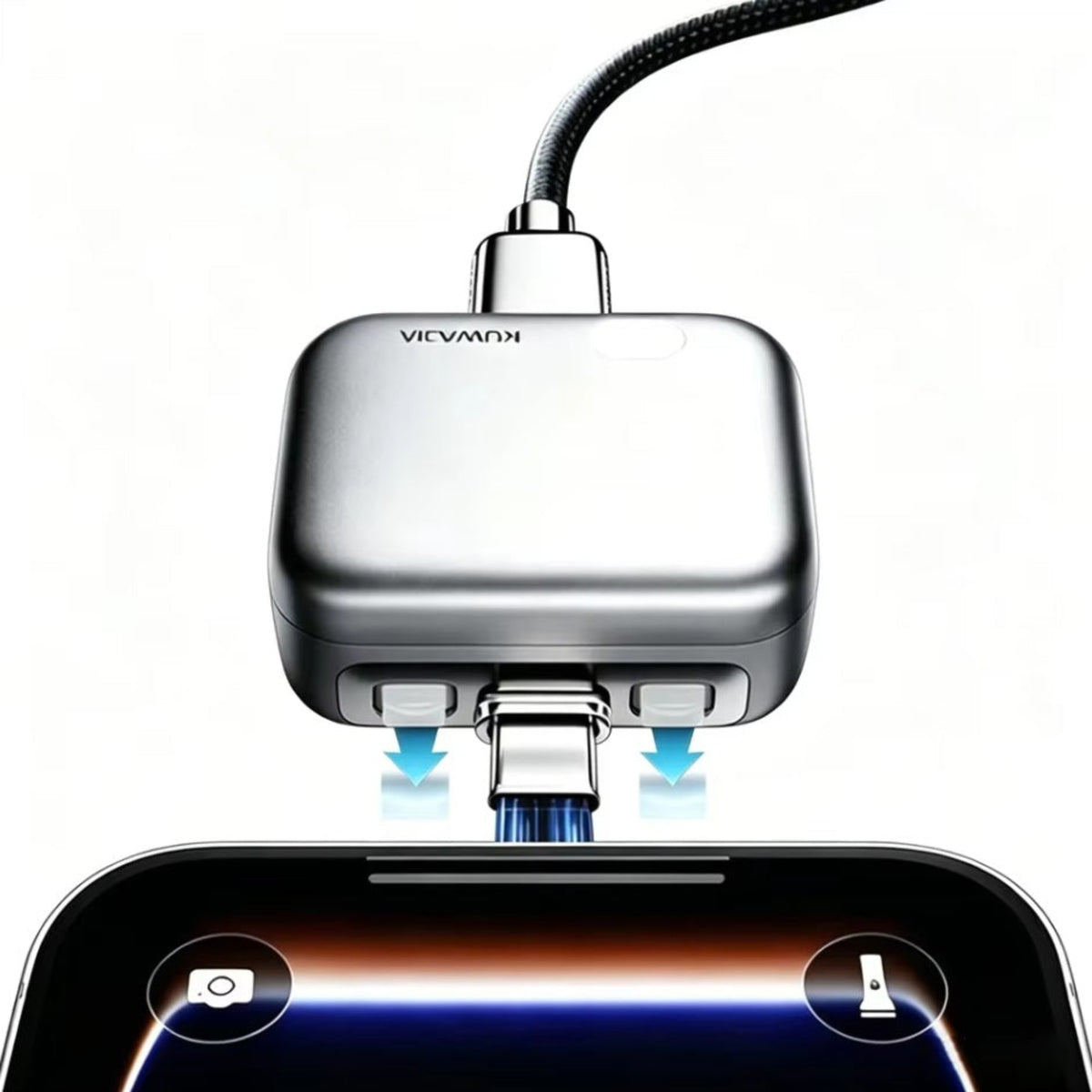 Auto Adapter Disconnect USB-C Forward KH-51 za Napajanje s Automatskim Isključivanjem i Zaštitom Baterije, Srebrni