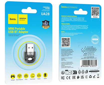 Bluetooth USB adapter HOCO UA28, Crni