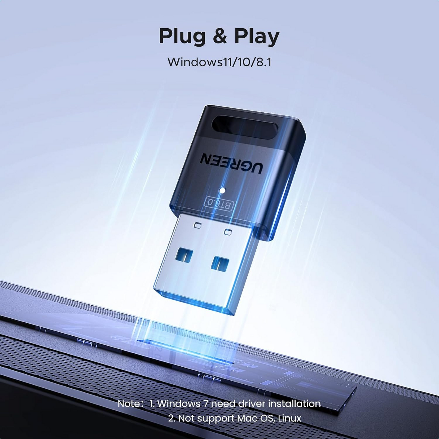 Bluetooth USB adapter UGREEN CM748 (75073), Crni