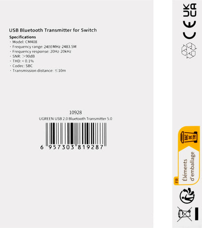 Bluetooth USB adapter UGREEN CM408, Crni