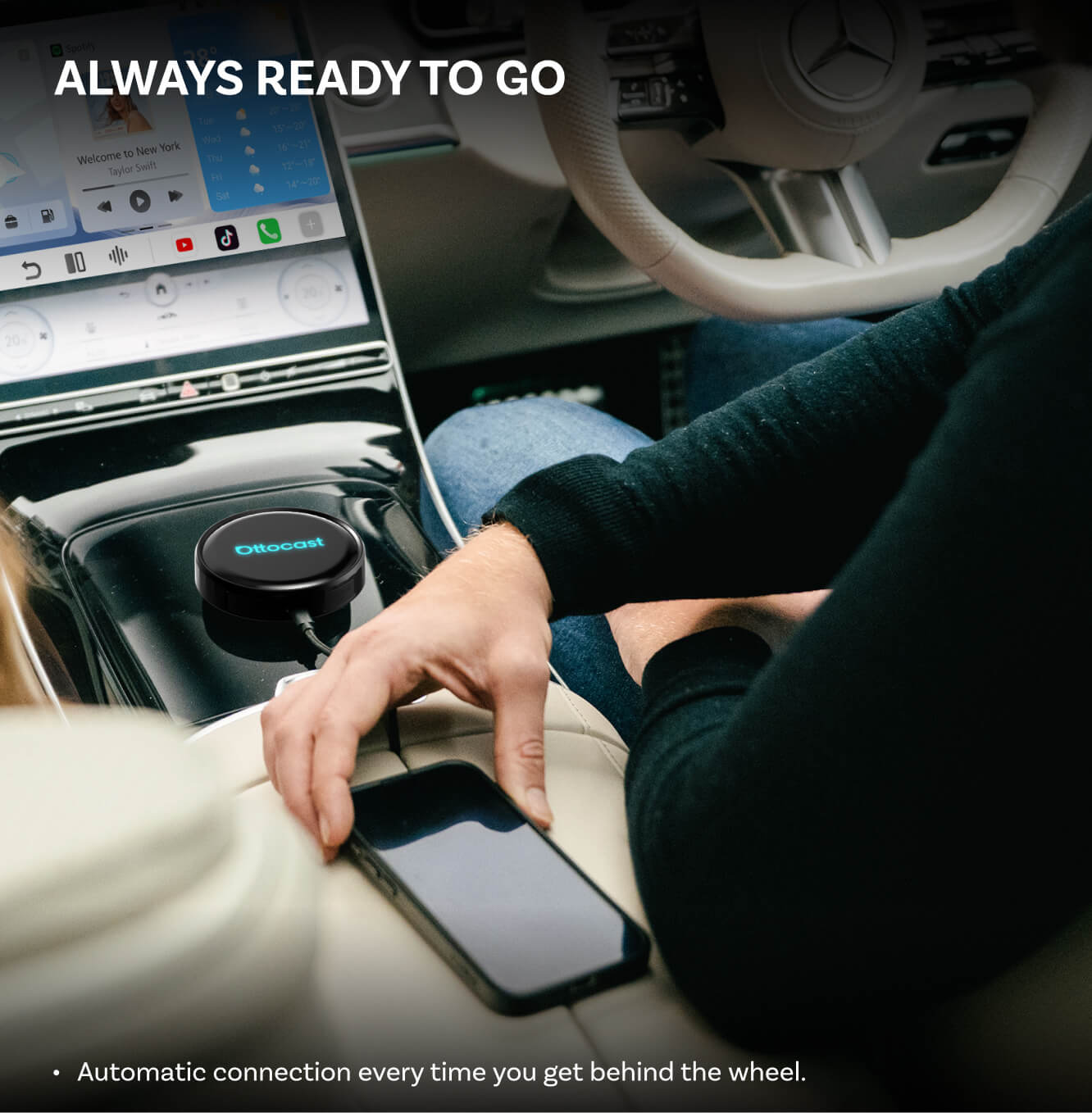 Carplay / Android Auto bežični adapter Ottocast OttoAibox P3 Pro za Apple iPhone / Android Series, obnovljeno PCS61-T