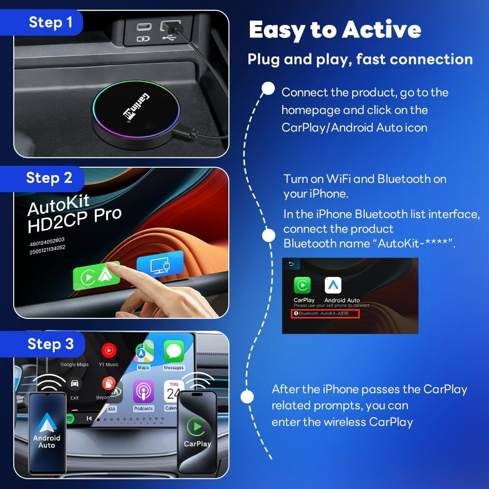 Adaptor Carplay / Android Auto Wireless Carlinkit HD2CP Pro za Apple iPhone / Android seriju