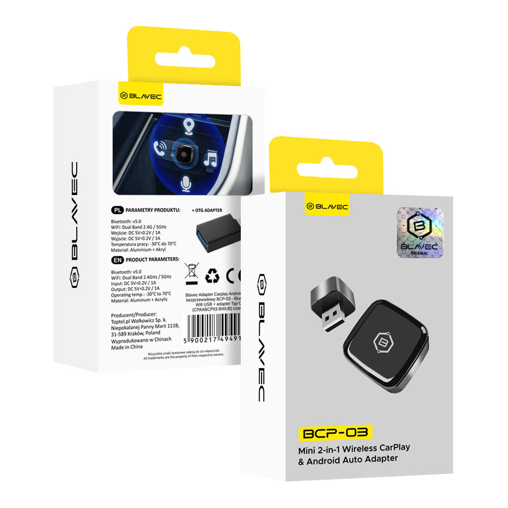 Bežični adapter Carplay / Android Auto Blavec BCP-03 za Apple iPhone / Android seriju
