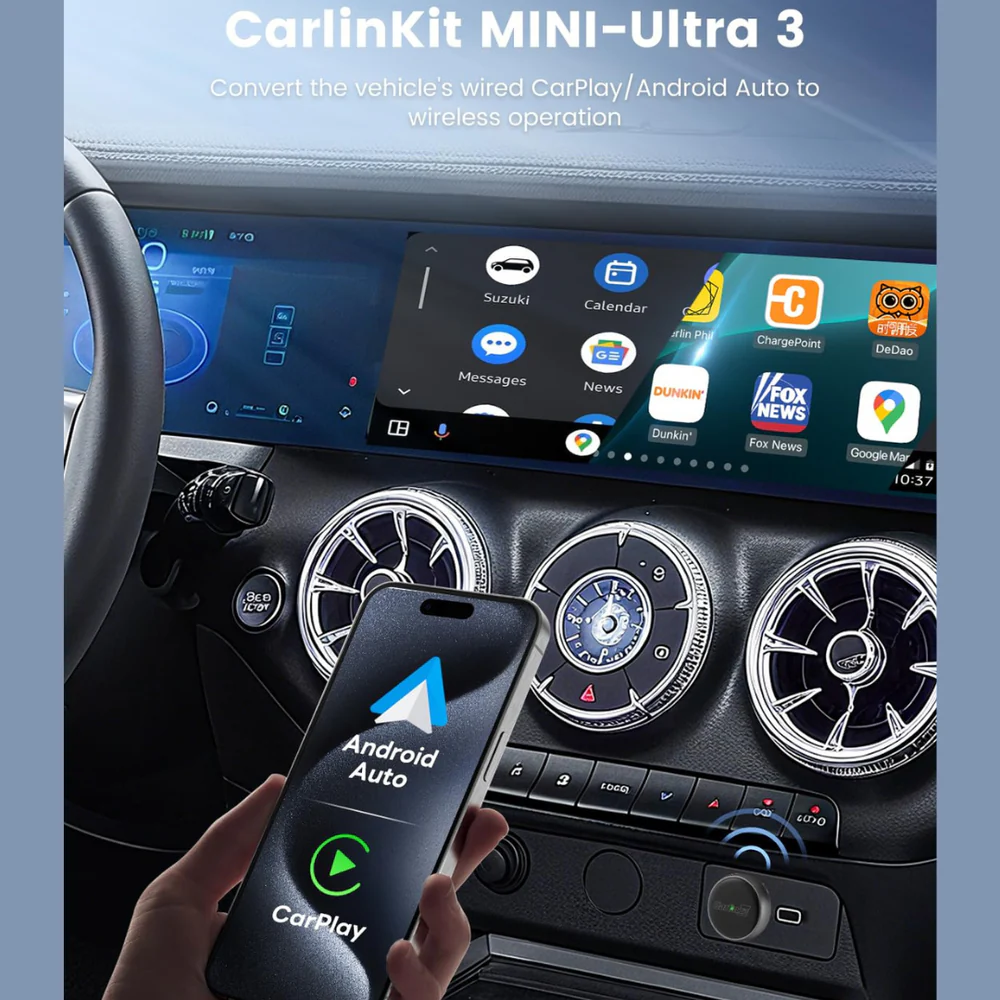 Adapter Carplay / Android Auto Wireless Carlinkit Mini Ultra3 za Apple iPhone / Android seriju