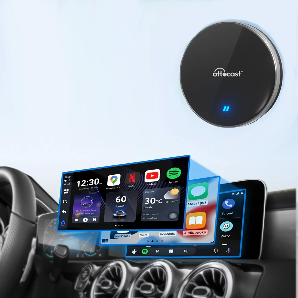 Adaptor Carplay / Android Auto Wireless Ottocast OttoAibox P3 Lite za Apple iPhone / Android seriju
