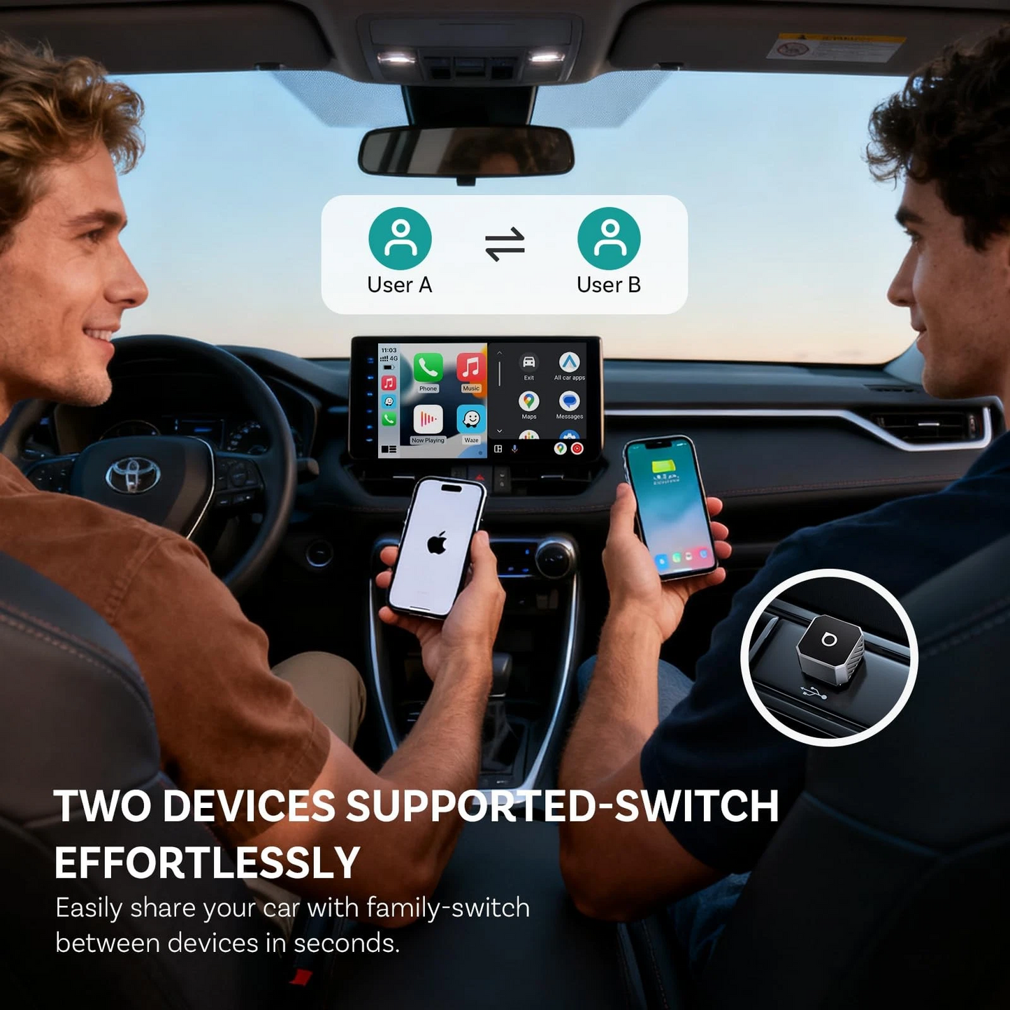Bežični adapter Carplay / Android Auto Ottocast Mini Cube Style C za Apple iPhone / Android Series CP88-T3