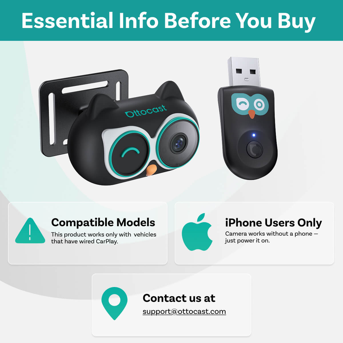 Auto Carplay Adapter Ottocast Cabin Care za Apple iPhone Series CA520-T