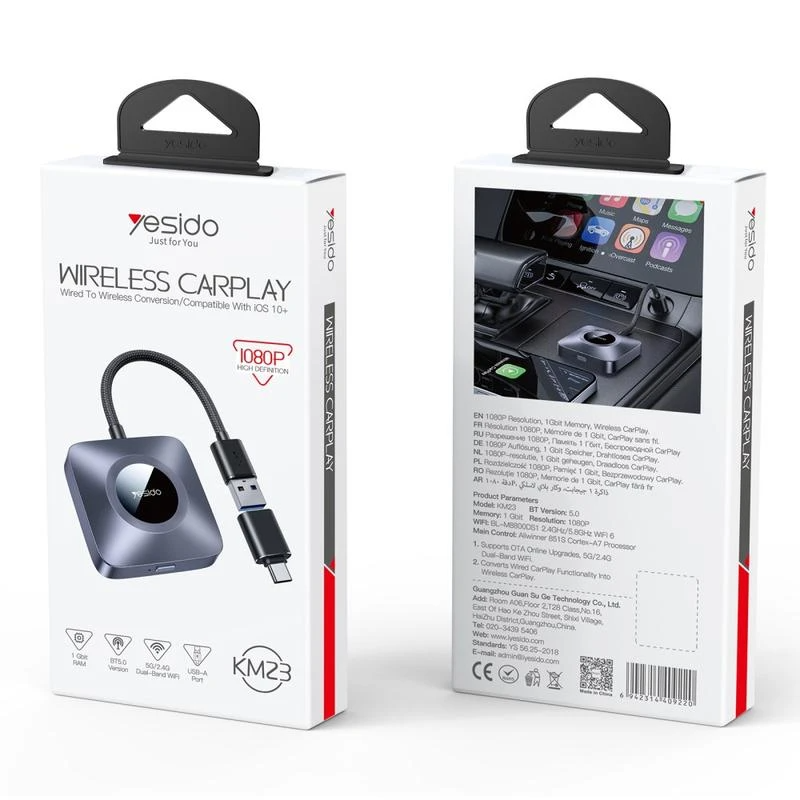 Bežični Carplay adapter Yesido KM23 za Apple iPhone seriju