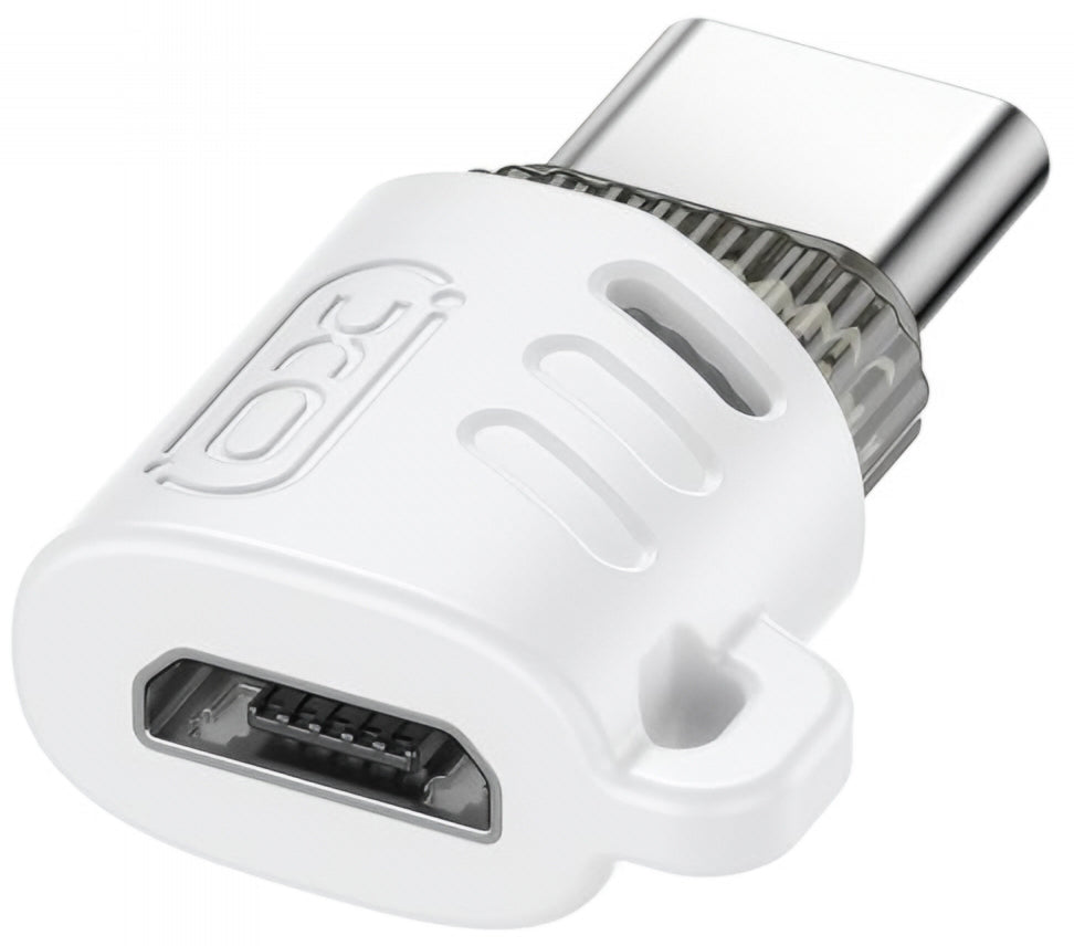 Adapter za podatke i punjenje microUSB - USB-C XO Design NB256G, Bijeli