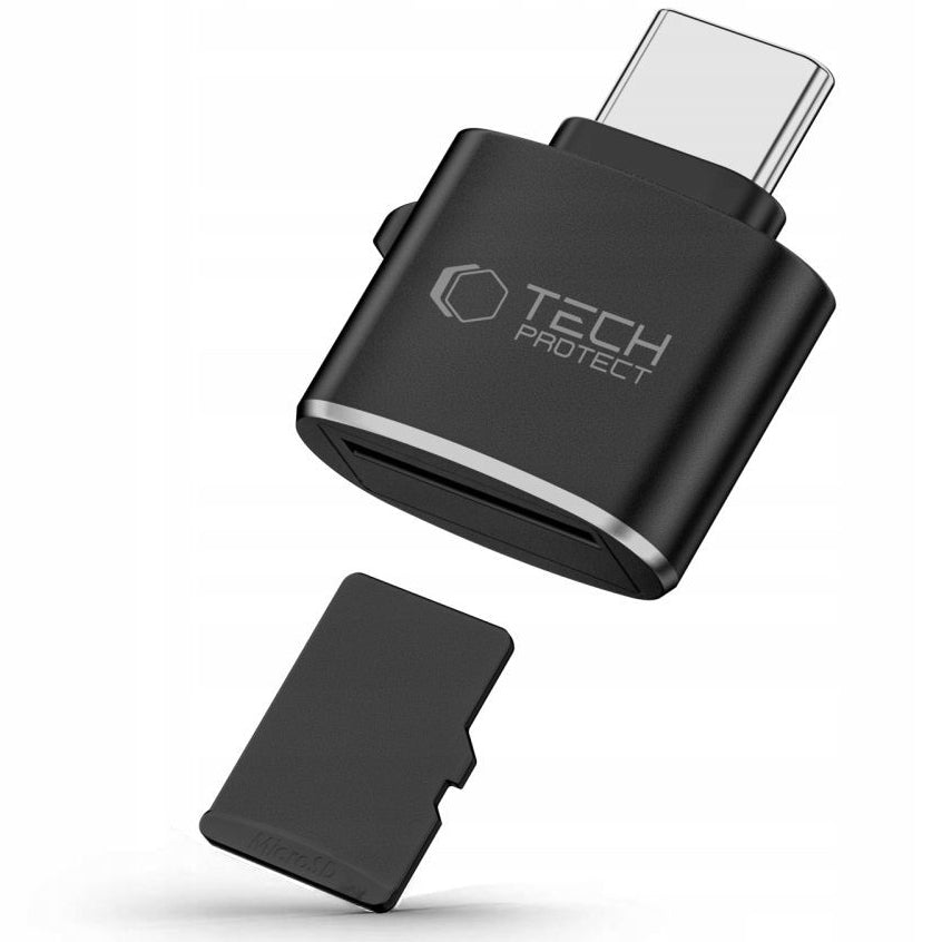 Čitač kartica USB-C Tech-Protect Ultraboost, microSD, Crni