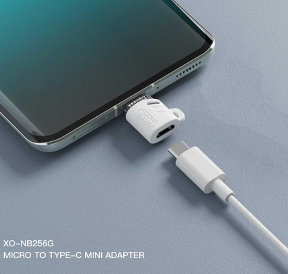 Adapter za podatke i punjenje microUSB - USB-C XO Design NB256G, Bijeli