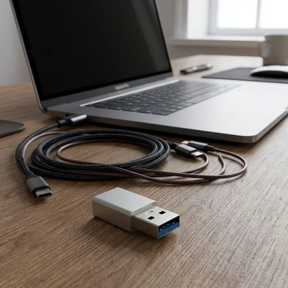 USB-C - USB-A Blue Star adapter za prijenos podataka i punjenje, bijeli