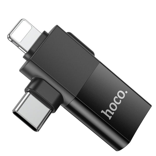 OTG adapter USB-C / Lightning - USB-A HOCO UA17, Crni