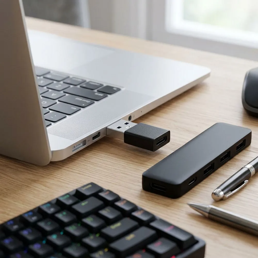 USB-C - USB-A Blue Star adapter za prijenos podataka i punjenje, crni