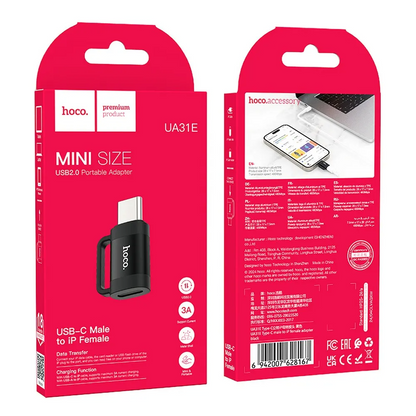 Adapter za podatke i punjenje Lightning - USB-C HOCO UA31E, Crni