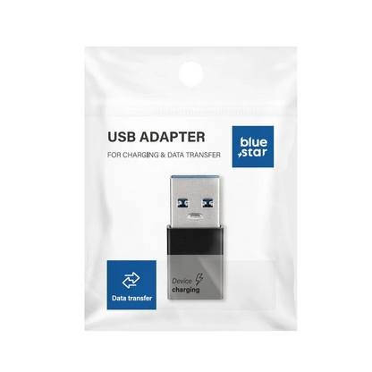 USB-C - USB-A Blue Star adapter za prijenos podataka i punjenje, crni