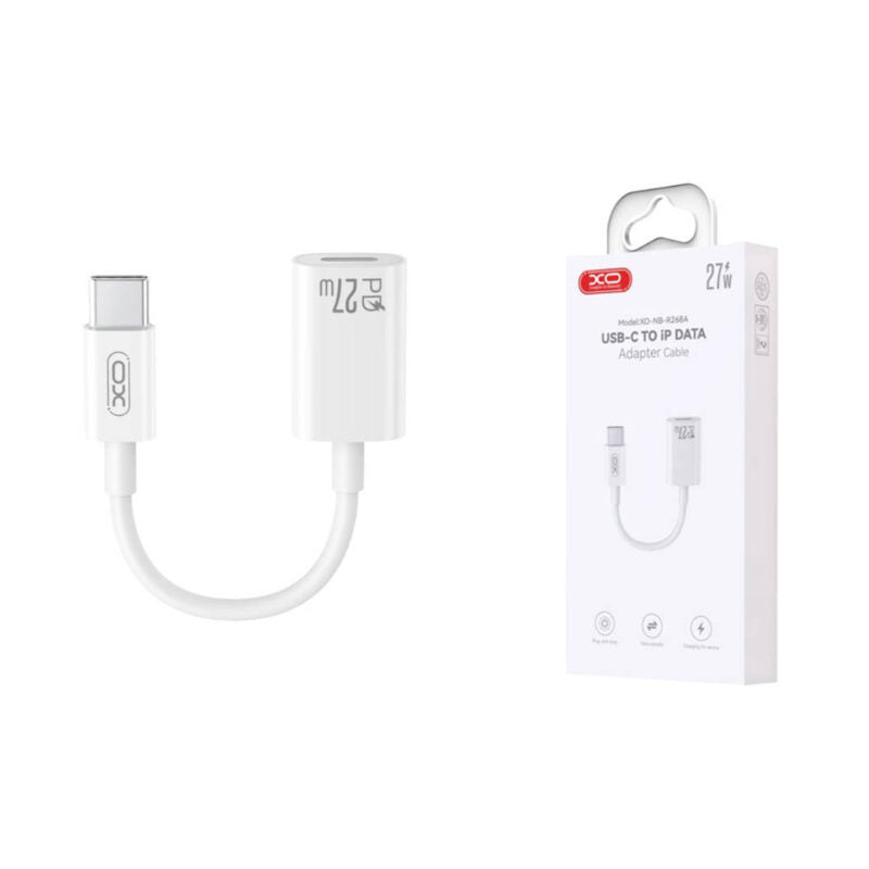 Adapter za podatke i punjenje USB-C - Lightning XO Design NB-R268A, Bijeli