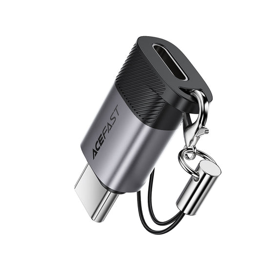 Adapter za podatke i punjenje Lightning - USB-C Acefast J19, Sivi
