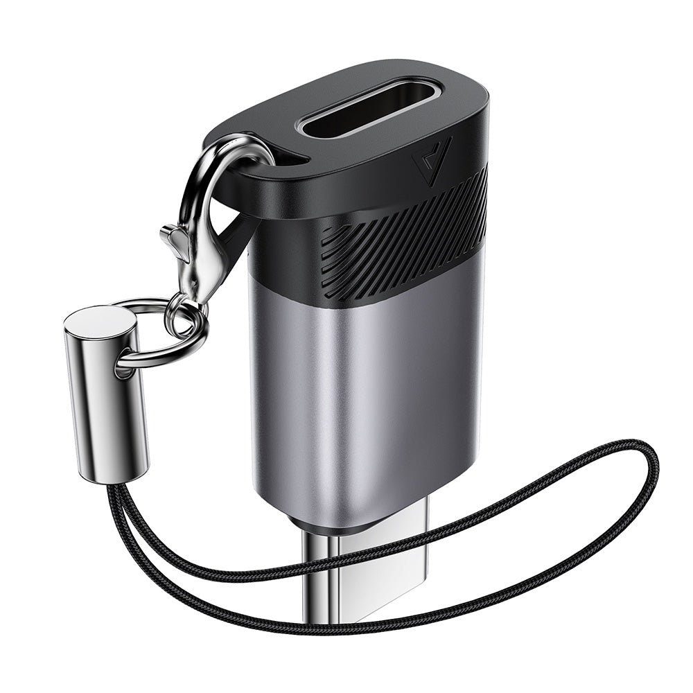 Adapter za podatke i punjenje Lightning - USB-C Acefast J19, Sivi