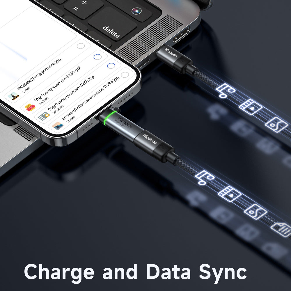 Adapter za podatke i punjenje Lightning - USB-C McDodo OT-6010 Power Off, Crni