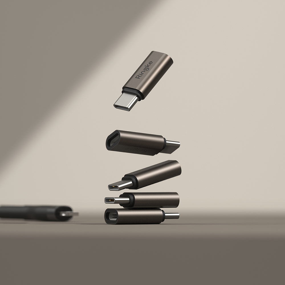 Adapter za podatke i punjenje Lightning - USB-C Ringke, Smeđi, Set 2 komada