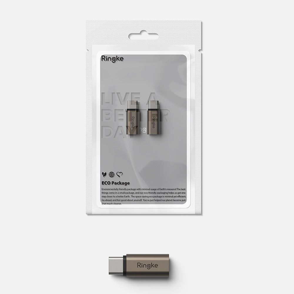 Adapter za podatke i punjenje Lightning - USB-C Ringke, Smeđi, Set 2 komada